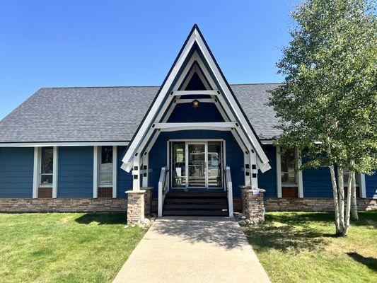 Office located in the blue A frame house downtown Winter Park