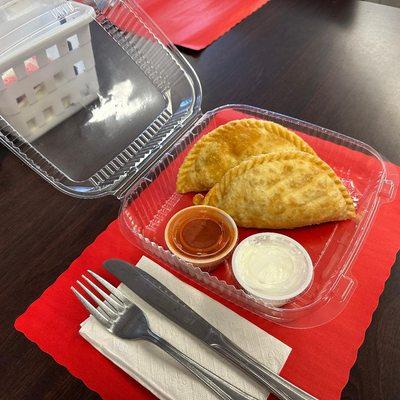 Breakfast Empanadas with salsa or sour cream
