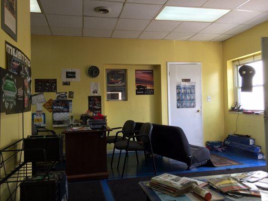 A place to sit while waiting and a T.V to watch