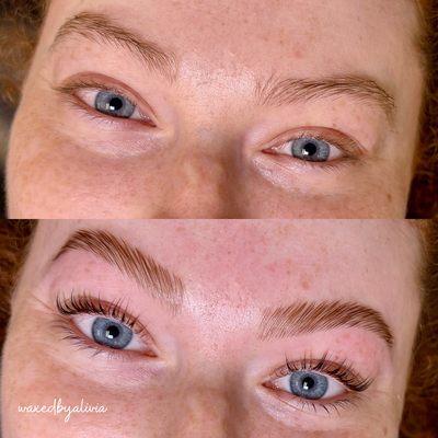 lash lift & tint + brow lamination, wax & tint