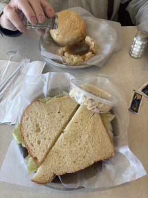 Burger Bomb (top) and Roadt Beef Sandwich (bottom)