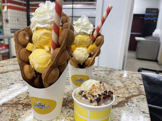 Ice cream with waffle