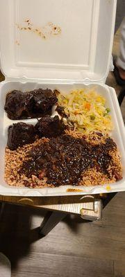 2 meat combo oxtail and chicken
