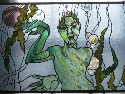 Stained glass at the the Henry E. Legler Regional Branch of the Chicago Public Library.