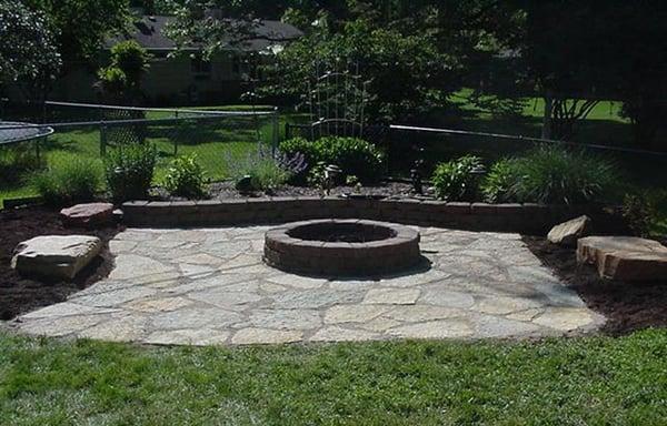 Fire Pit with Flagstone Patio