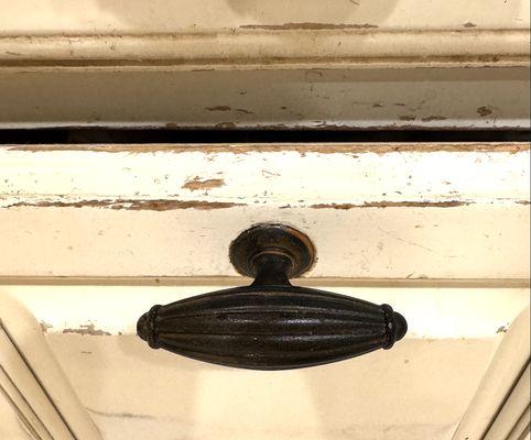 Cabinets are chipped away