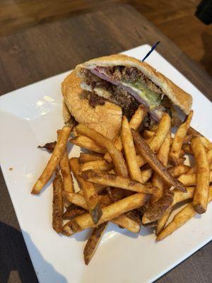Cuban sandwich and fries