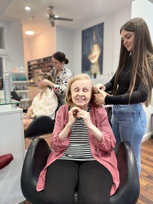 My favorite time is closing my eyes and being dolled up by Zelle.