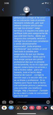 Proof of the massage I provided in the review in Spanish ! He reads them but doesn't reply