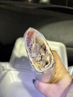 Beef shawarma sandwich