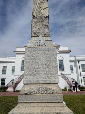 Civil War memorial at the Colleton County Courthouse, Walterboro