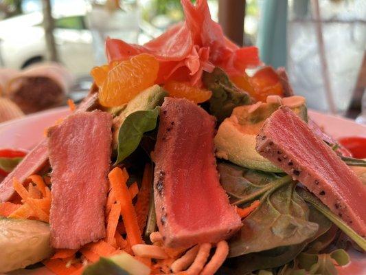 Ahi tuna salad- a work or culinary art.