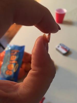 These are my nails after less than 7 days from getting a gel fill in and gel color.