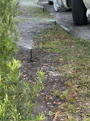 Wrong placement of sprinkler heads