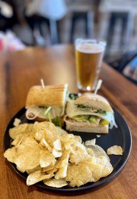 Firebird with avocado, kettle chips and Cali Creamin.