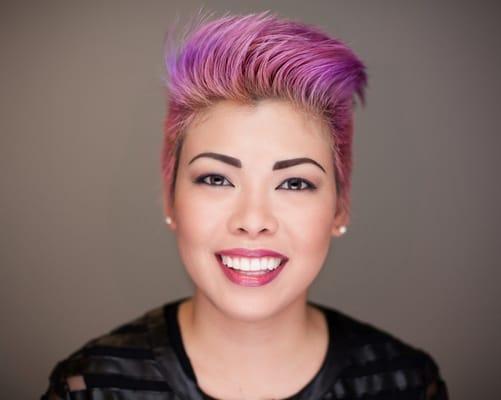 1st Headshot with Purple Hair