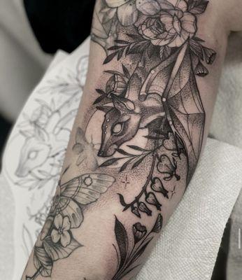Fruit bat with bleeding hearts
