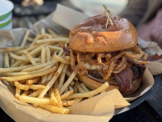 Outlaw Burger and fries