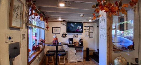 Waiting area and coffee bar