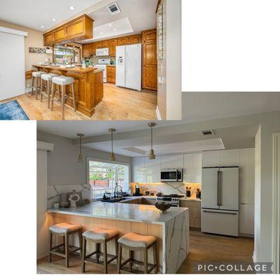 Kitchen before and after