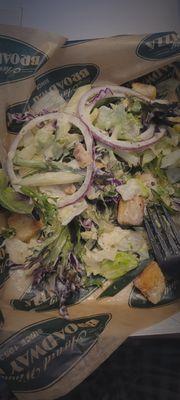 Side salad with Caesar dressing