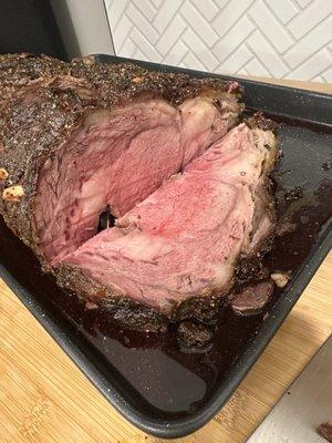 a 15 lbs prime rib perfect for Christmas dinner