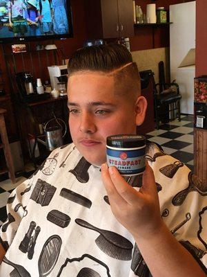 Steadfast pomade sold here. $15