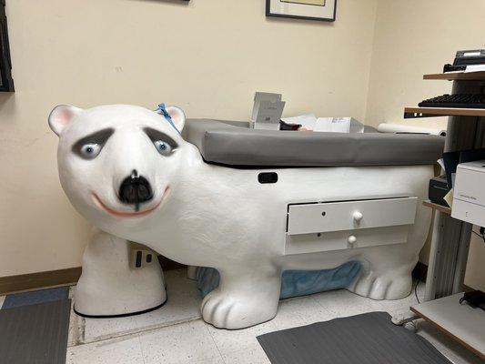 I'd never seen such a cute examination table