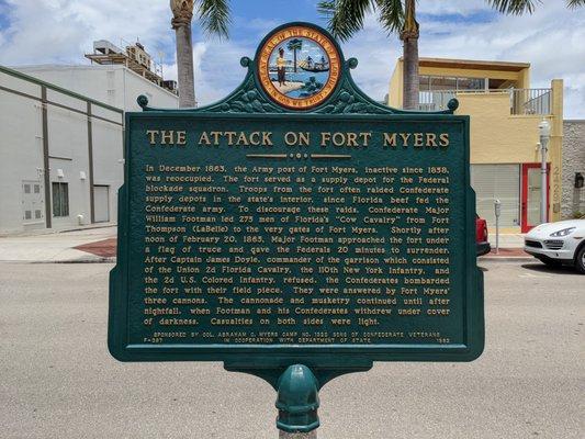 The Attack on Fort Myers historical marker