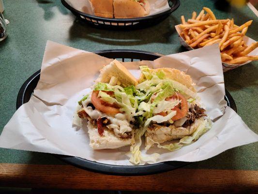 Steak cheese and pepperoni sub