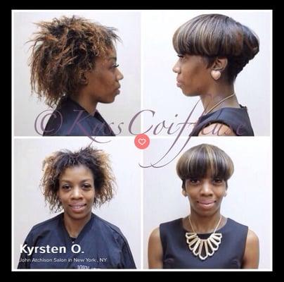 Beautiful transformations at John Atchison Salon. Relaxed, protein repair treatment, cut, partial extensions & styled by Kyrsten