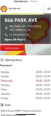 Shell gas station information