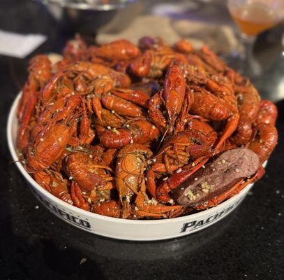 Mild Cajun garlic crawfish