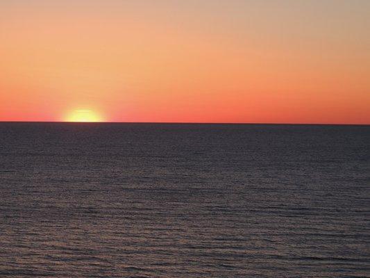 Sunset over Lake Michigan from Lake Bluff Preserve in Frankfort.