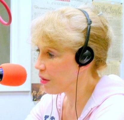 Joyce hosting her radio advice show.