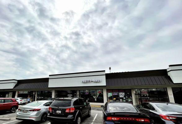 Full façade upgrade at Prince George's Shopping Center with sleek, durable materials--boosting curb appeal, longevity, and customer appeal.