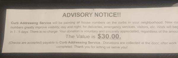 curb addressing service