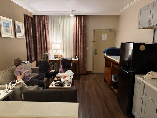The living area of the suite.