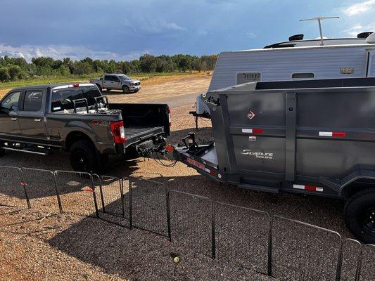 2019 Ford F250 and our brand new 16 foot dump trailer!