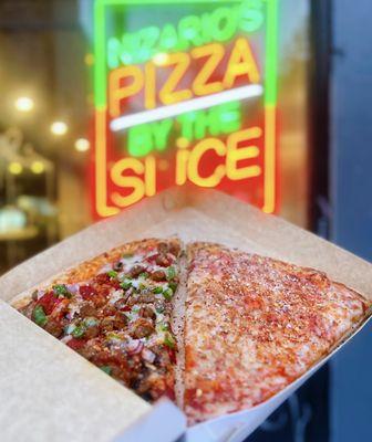 Supreme + Cheese Slices ($12) .... Costco x Celeste vibes.