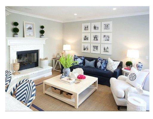 Transitional Family Room in North Orange County.