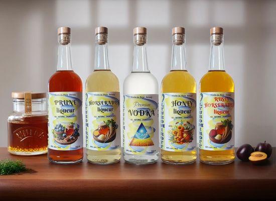 All natural ingredients. LYUBOMIROFF has a bottle for your moment. Prune Liqueur, Horseradish Liqueur, Premium Vodka, Honey Liqueur.