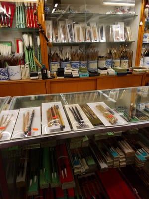 They have many different calligraphy brushes on sale along with beautiful art paintings