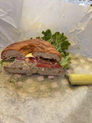 Tuna salad on gf bagel