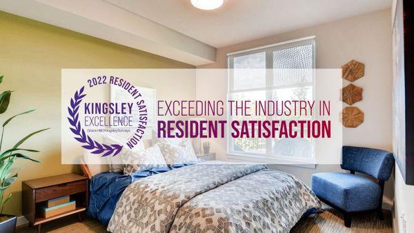 Parla Apartments has been awarded the Kingsley Excellence Award for exceeding the industry benchmark for overall resident satisfaction!