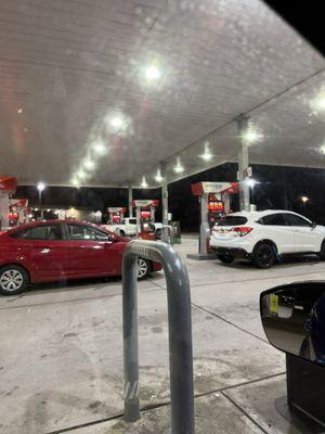 Waiting at the pump