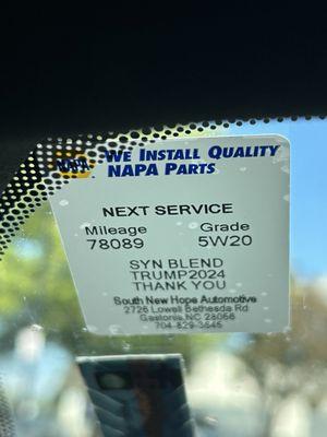 When did an Oil change become political? Don't worry about seeing me again