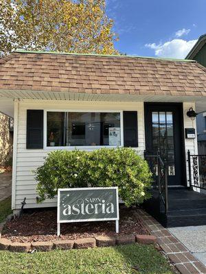 Exterior of Salon Asteria right down the street from Tacos & Beer in Olde Towne Slidell