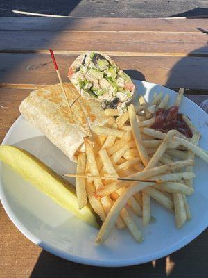 Greek wrap at Pour Ellicottville,NY. Excellent choice.