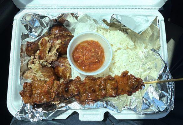 Sai Gohk (Lao sausage) and meat stick